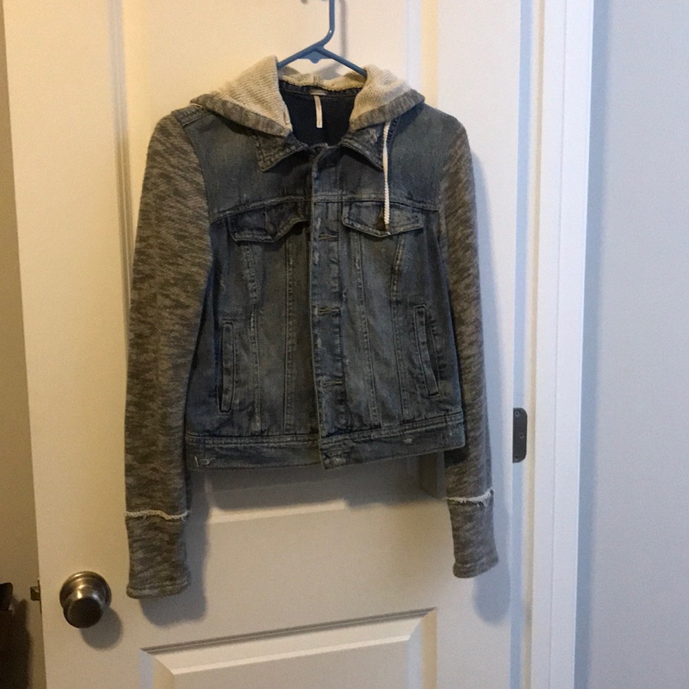 Free people hooded jean jacket